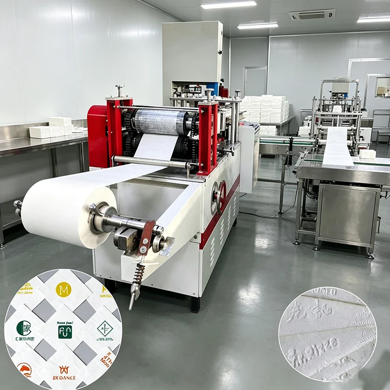 Fully Auto Embossed Serviette Machine Paper Napkin Making Machine For Paper Processing Plant