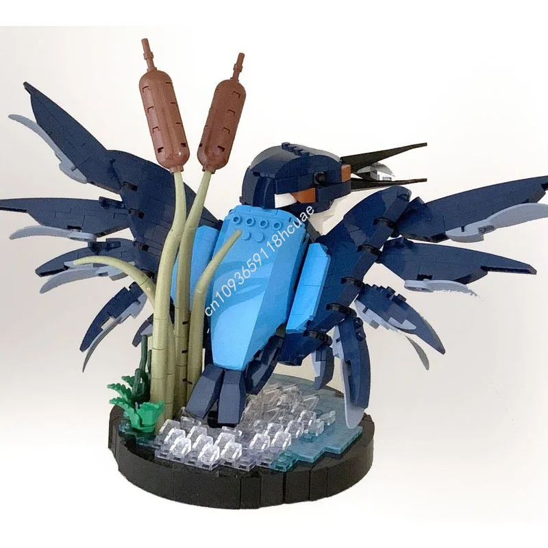 988PCS MOC Icons Kingfisher Bird 10331 MOD Building Blocks Refined Bird Sculpture Model DIY Educational Toys Kid Christmas Gift