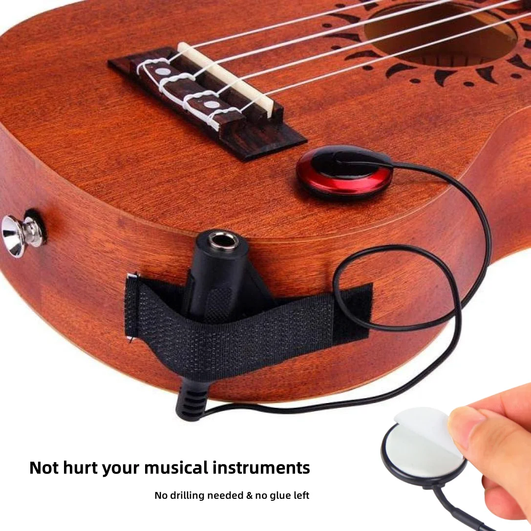 Professional-Grade Piezo Contato Pickup para Guitarra Acústica, Ukulele Banjo, Kalimba, Harpa, fácil de instalar