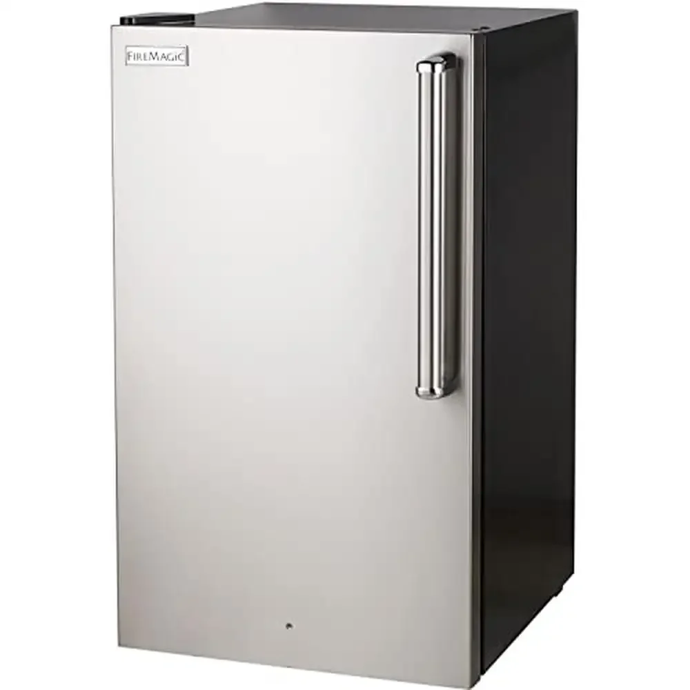 Stainless Steel Compact Refrigerator 4.0 Cu. Ft. Left Hinge Security Lock Outdoor Beverage Cooler Compact Design