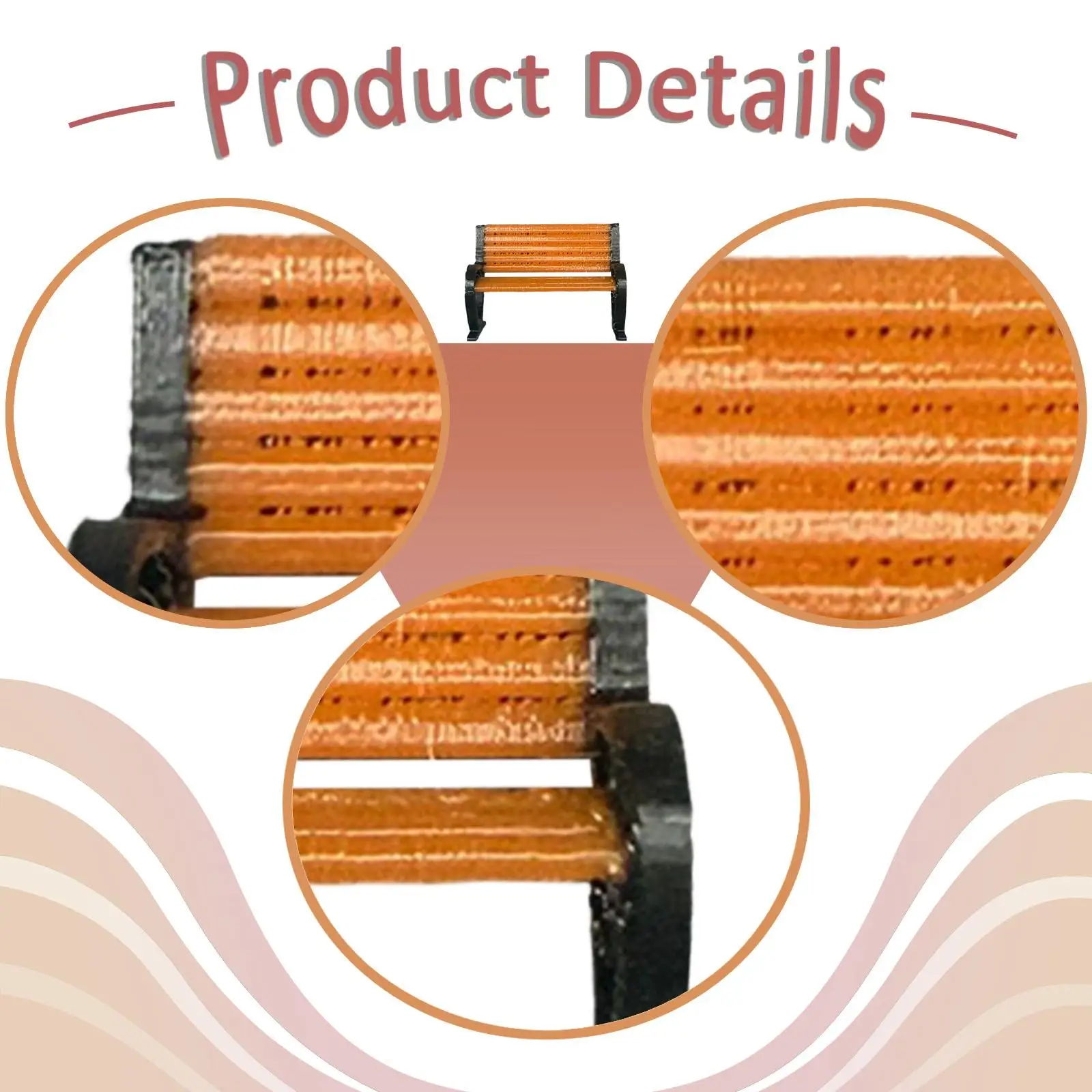 

Модель парковой скамейки в масштабе 1:64, настольное украшение, из смолы, реалистичная компактная миниатюрная модель мебели, аксессуар для диорамы, реалистичный дизайн.