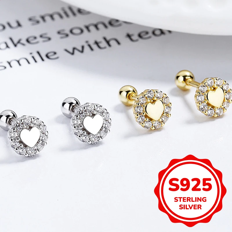 

s925 sterling silver love thread earrings for women fashion personality ear bone nail simple style versatile ear jewelry