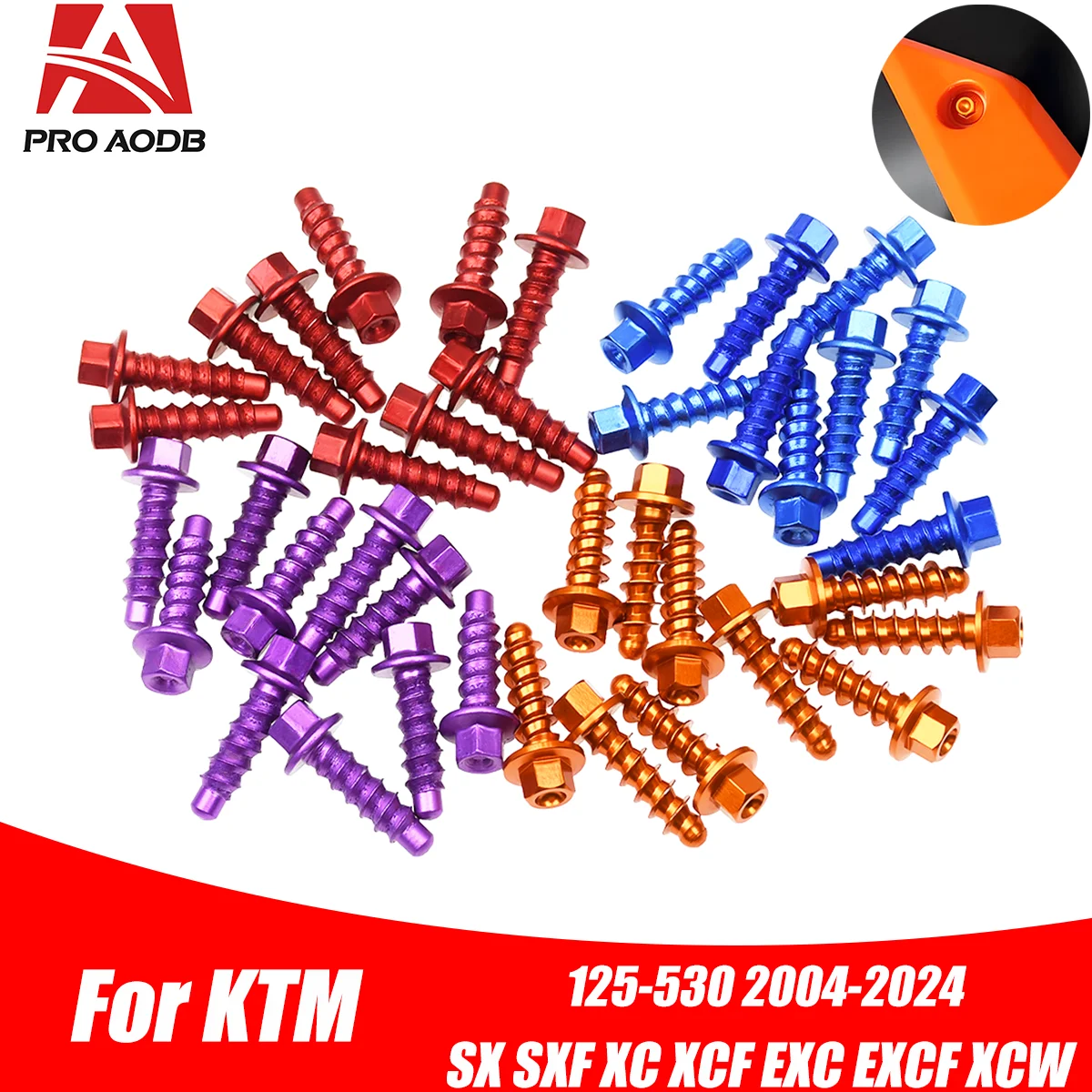 

10Pcs Self Tapping Screw Bolt Fastener Kit For KTM 125-530 SX SXF XC XCF EXC EXCF XCW TPI Six Days 2004-2023 Dirt Bike