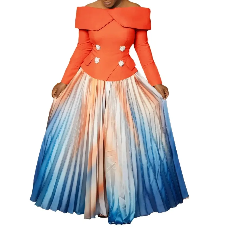 

2 Piece African Clothes for Women 2025 Spring African Long Sleeve Top Long Pant Matching Sets Dashiki African Clothing S-3XL
