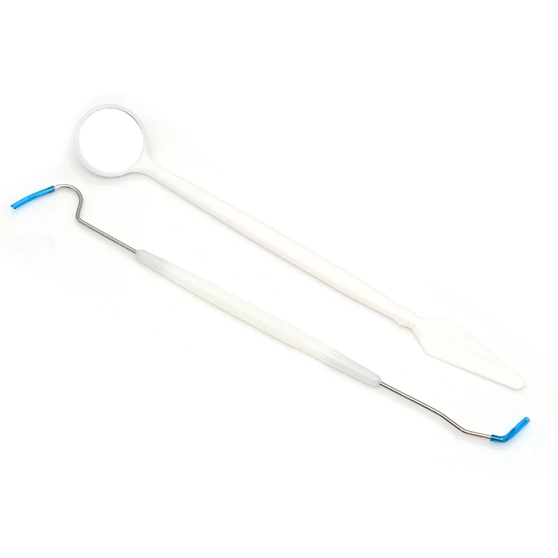 

2PCS Stainless Steel Dental Mirror Oral Mirror Crochet Hook Set Dental Tools Cleaning Tools Dental Care Tools