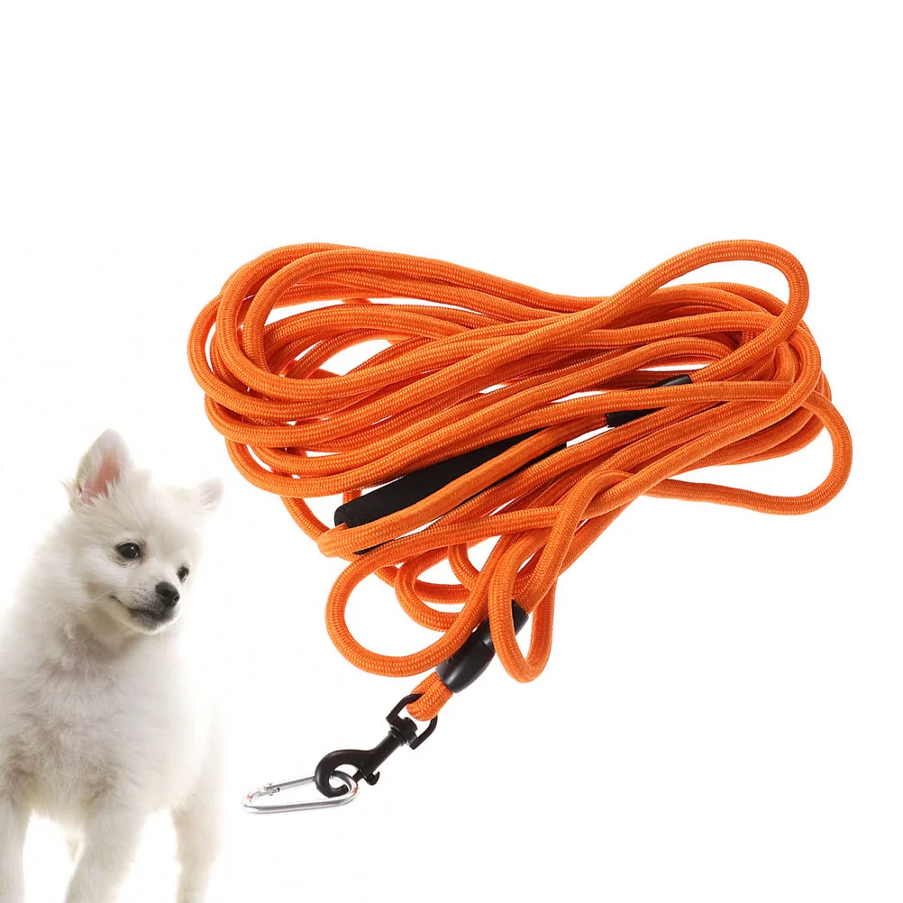 개 견인 스트랩 가볍고 통기성 좋은 친론 로프 10mm 3M 오렌지 애완견 견인 스트랩 야외 산책 훈련용 강아지용
