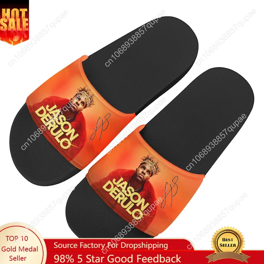 Jason Derulo Slippers Home Water Shoes Music Singer Men Women Teenagers Beach Pool Sandals High Quality Custom Summer Slipper
