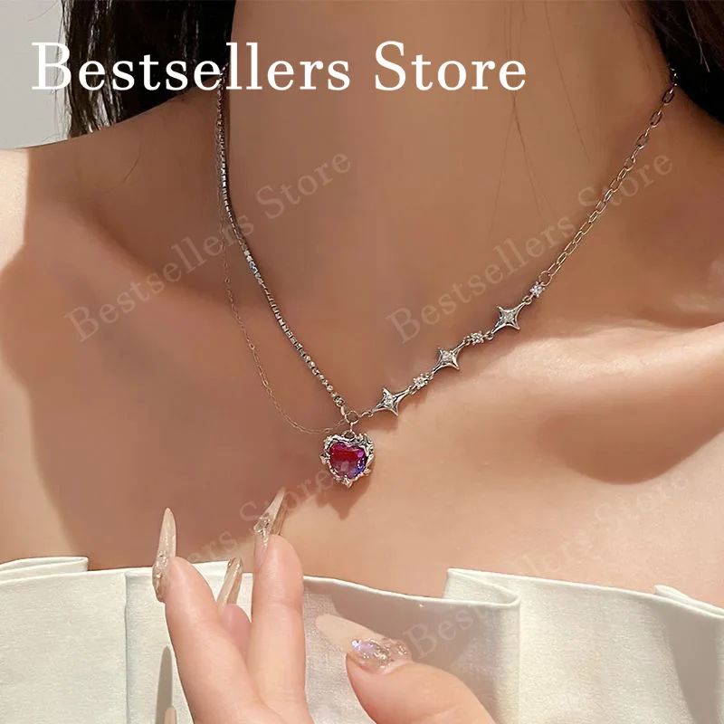 

Ожерелье с подвеской в виде готического сердца из серебра 925 пробы с цирконами, 18 дюймов – модные украшения для женщин, свадебный подарок, для вечеринок