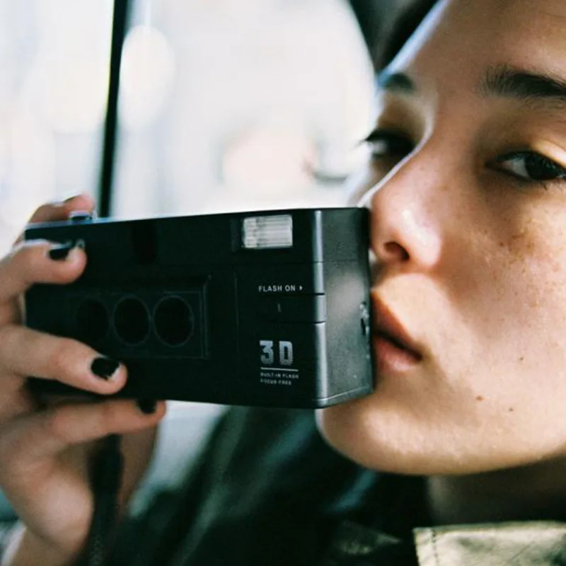 In Stock Retro Film 3d Stereoscopic Point-and-Shoot Camera with Flash RETO 3D Film Camera 135 Film Non-disposable Film Camera