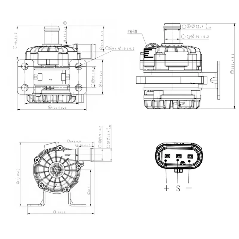 Factory Direct Sales Water Pump Electronics Circulation Pump Condition Compressor Water Pump JK-AEWP24.100.006