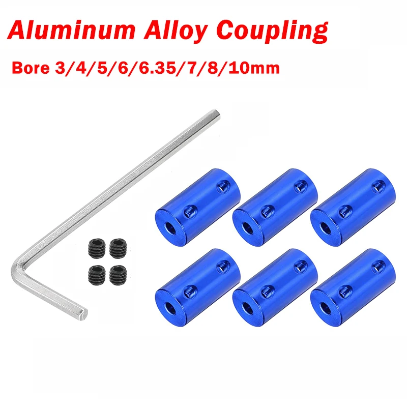 2pcs Bore 3/4/5/6/6.35/7/8/10mm Aluminum Alloy Coupling D14/D16xL25 Motor Connector Blue Shaft Coupler Stepper Motor Accessories