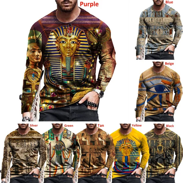 Fashion Horus Ancient Horus Egyptian God Eye of Egypt Pharaoh Anubis Face 3d T-shirt Funny Harajuku Long Sleeve Shirt Sweatshirt