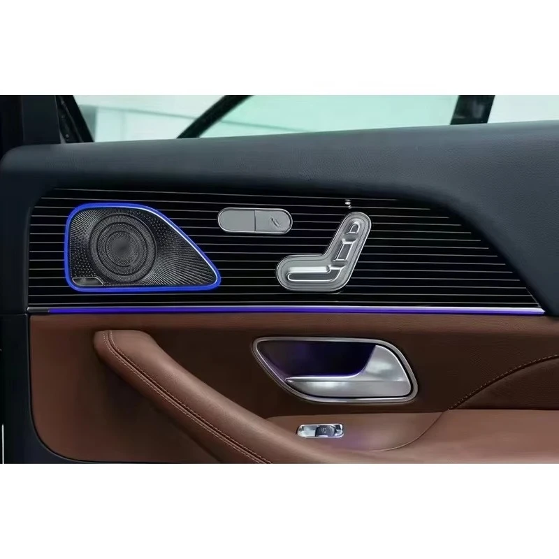 Modern Car Interior Decoration 5-Line Stripe Pattern Trim Panel Set Piano Brushed Panel Panel for  GLE GLS W167