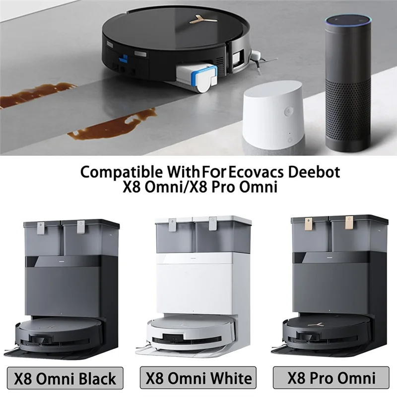 -ESTR piezas de repuesto para Ecovacs Deebot X8 Omni/X8 Pro Omni cepillo principal de goma filtros Hepa rodillos de limpiaparabrisas cepillos laterales polvo Ba