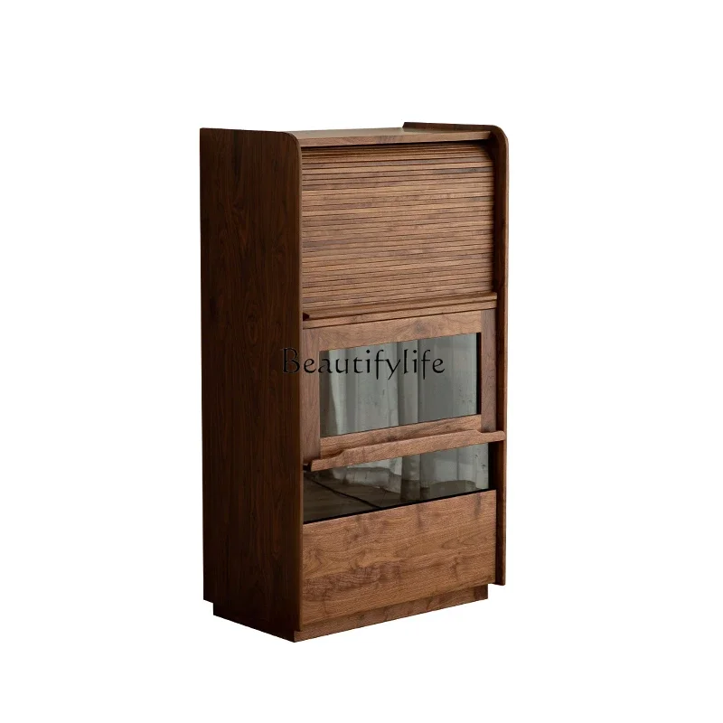 

ls 18All solid wood North American black walnut display cabinet Multifunctional storage cabinet