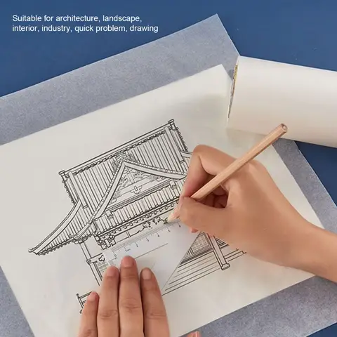 Uniform Texture White Tracing Paper Roll Smooth Light Permeable Transparency Pattern Paper 23m Tracing Paper Draft Design Work