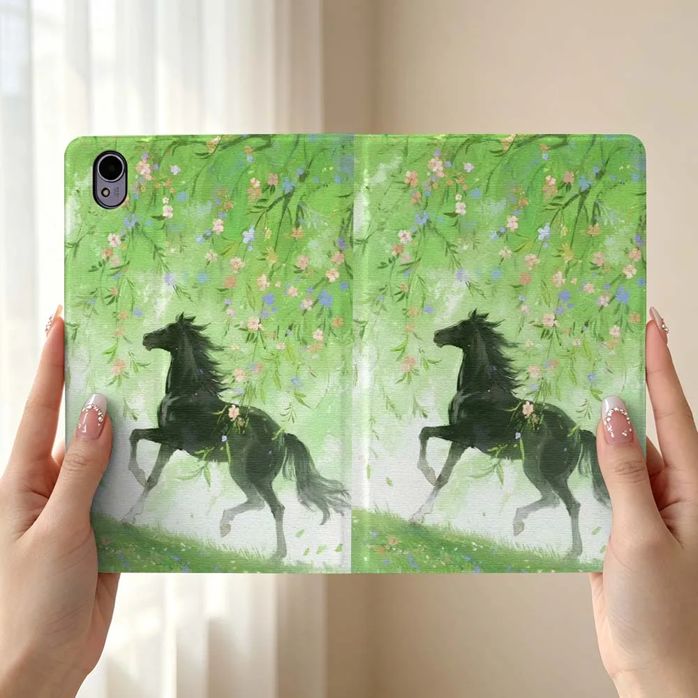 Cartoon Horse Art Pen Tray For Huawei MediaPad MatePad Honor Pro V6 9 V8 X9 X 10 13.3 12.3 11 11.5 Inch Tablet Case