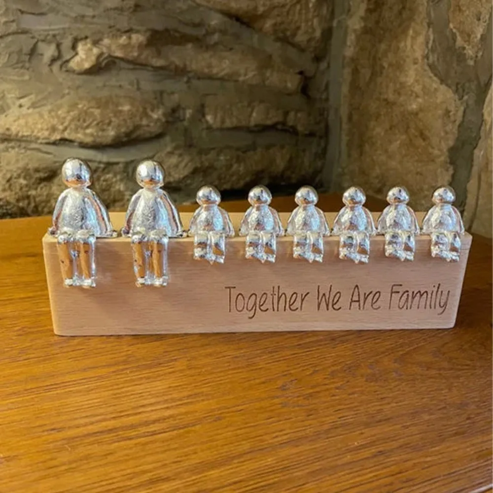 Decoration Family Statue Desktop Decorations Decorative Figurines Metal Art Puzzle Animal Ornaments Family Keepsake