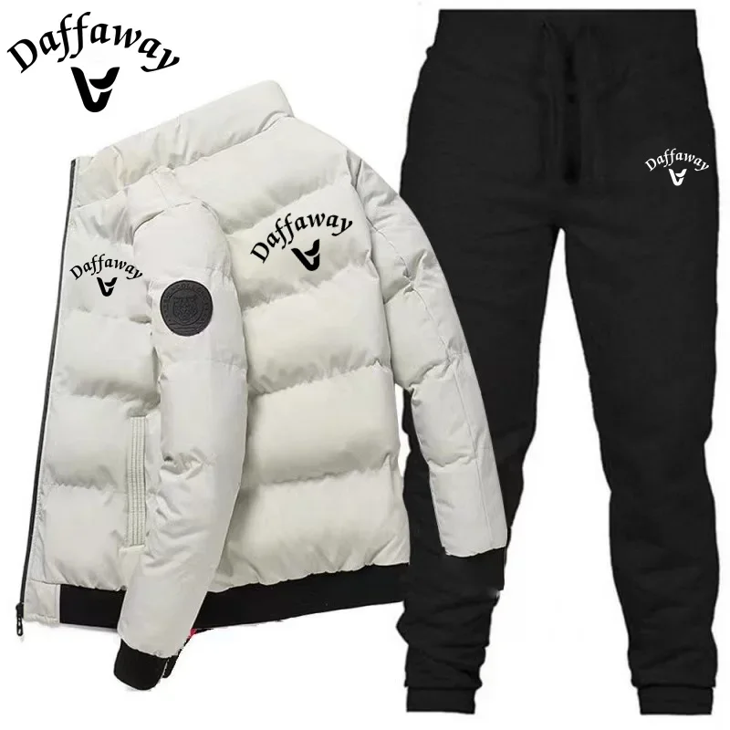 Men\'s Clothing Cotton Jacket Sportswear Set, Hooded Shirt And Pants Set, Daffaway Fashion, Men\'s Winter Clothing New Two-Piece