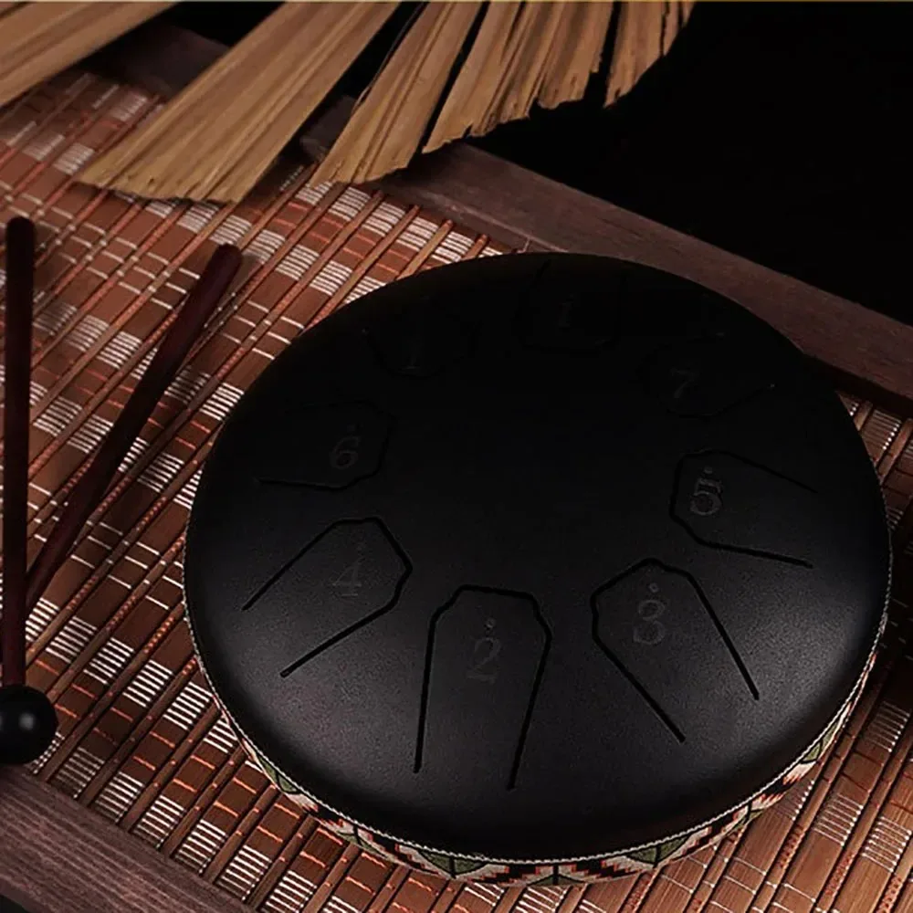 6 Inch 8 Tone Mini Tongue Drum Ethereal Drums Children Steel Hand Drums Yoga Meditation Professional Percussion Instruments Gift