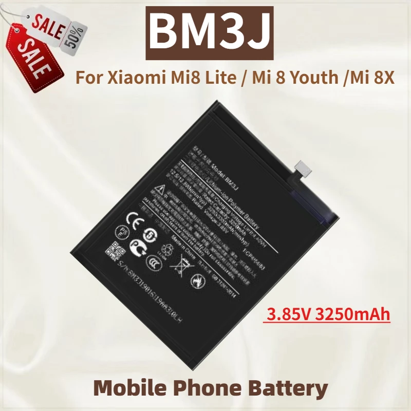 

High Quality Phone Battery BM3J 3.85V 3250mAh For Xiaomi Mi8 Lite / Mi 8 Youth /Mi 8X Brand New Replacement Battery
