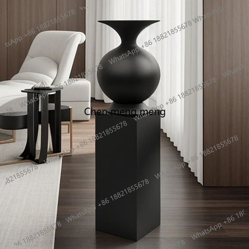 Meichen fiberglass floor-to-ceiling large vase, modern soft decoration jewelry, big belly bottle, cylindrical flower utensil