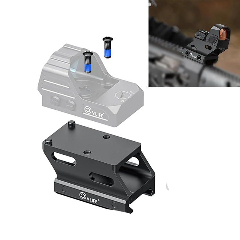 CVLIFE Red Dot Riser Mount for RMS/RMSC Footprint Cut Reflex Sight Mounting Kit Optic Riser Plate for Picatinny Rail 21MM / 23MM