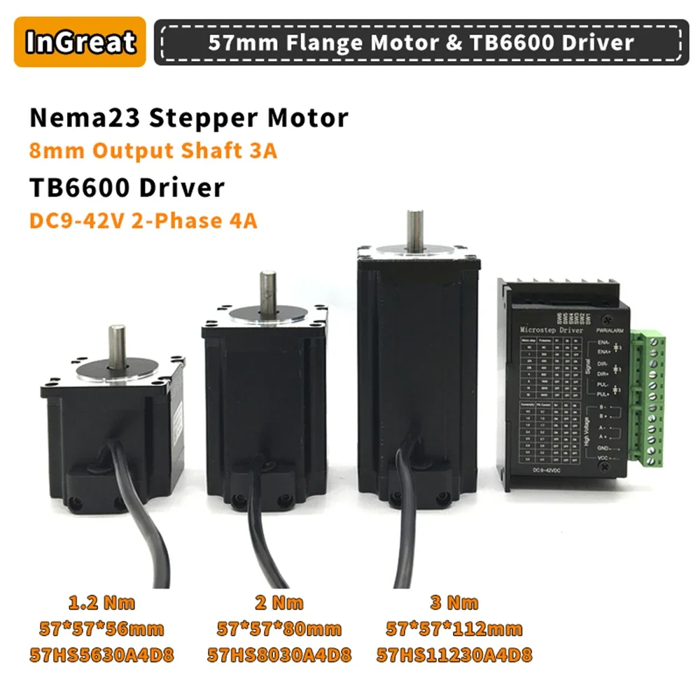 2PH 57 Open Loop Stepper Motor Drive Kit with USB Control Board Nema23 Motor Drive Kit 1.2-3NM for CNC Router Textiles Machines