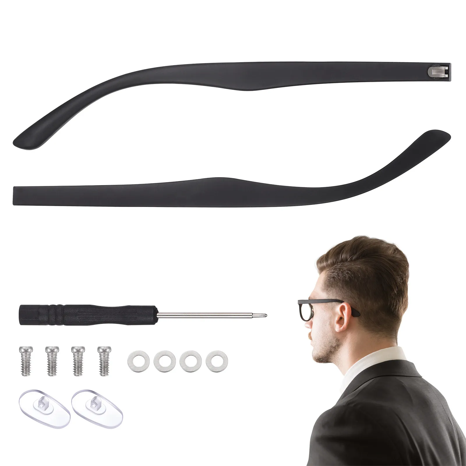 Glass Glasses Temple Arms Replacement Universal Eyeglasses Parts Tips Repair Accessories Silicone