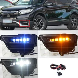 2Pcs For Honda CRV CR-V 2021 2022 Waterproof Clear Lens Front LED Corner Fog Lamp Assembly White Fog Light
