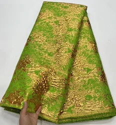 African Brocade Jacquard Lace Fabric 2025 High Quality 5Yards Net Lace French Gilding Lace Fabric For Wedding Dress