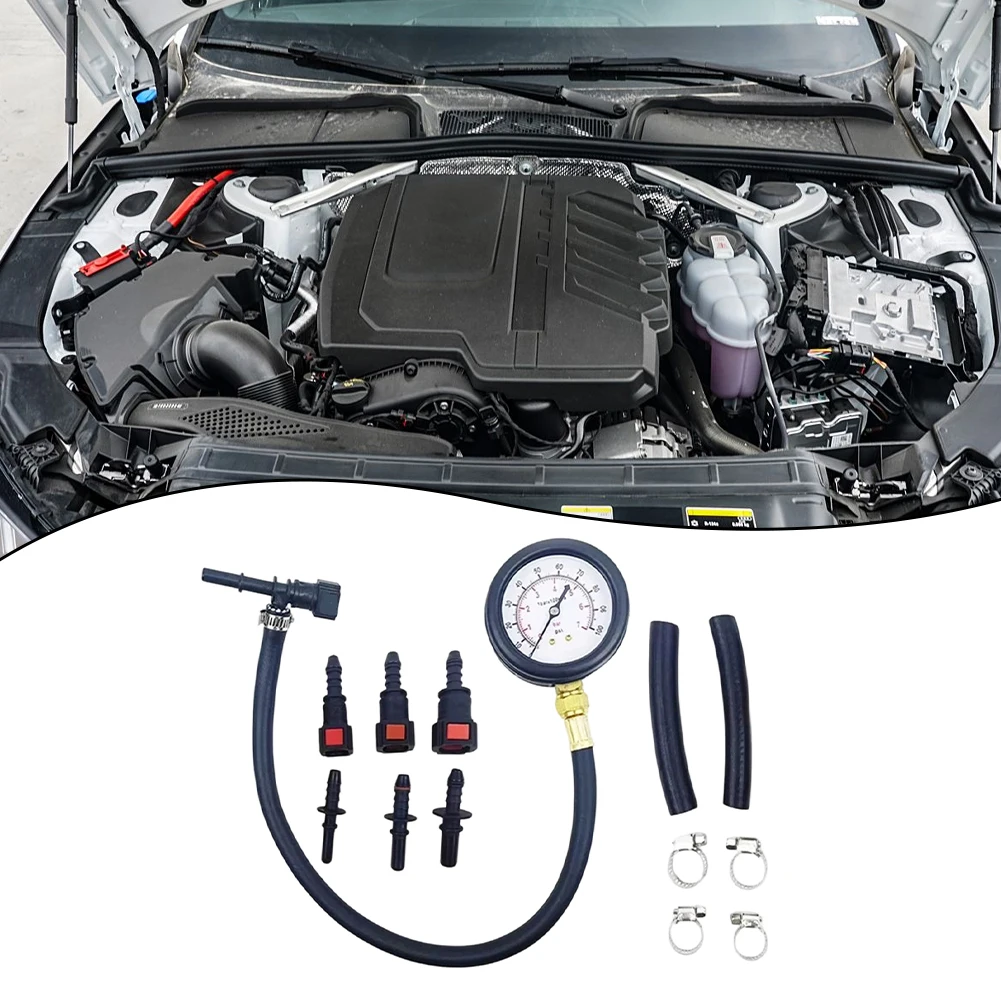 Automotive Fuel Pressure Gauge Tester Tool with Valve 0-100PSI for Cars Motorcycles and Truck Fuel System Testing