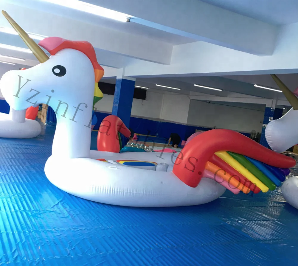 6 Personen aufblasbare Regenbogen Einhorn Pool schwimmen gigantische aufblasbare Party Vogel Insel