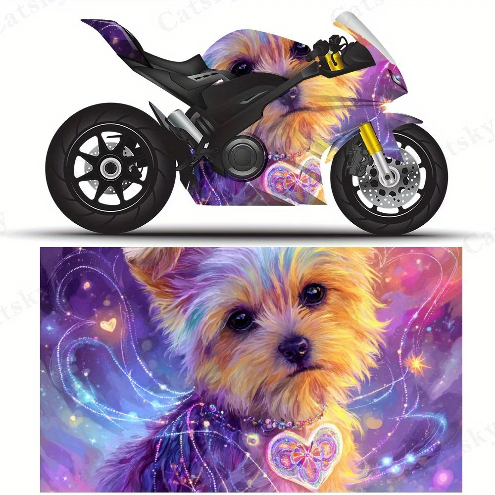 

Fantasy Puppy Motorcycle Film Stickers, Durable PVC Adhesive Decals for Motorcycle Customization, Weather-Resistant Protective C
