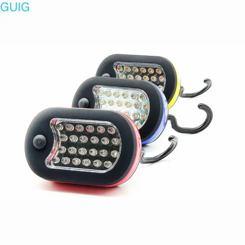 

Mini Portable 24+3LED Flashlight Pocket Torch Lantern Work Inspection Light With Magnet Hook For Camping Emergency Car Repairing
