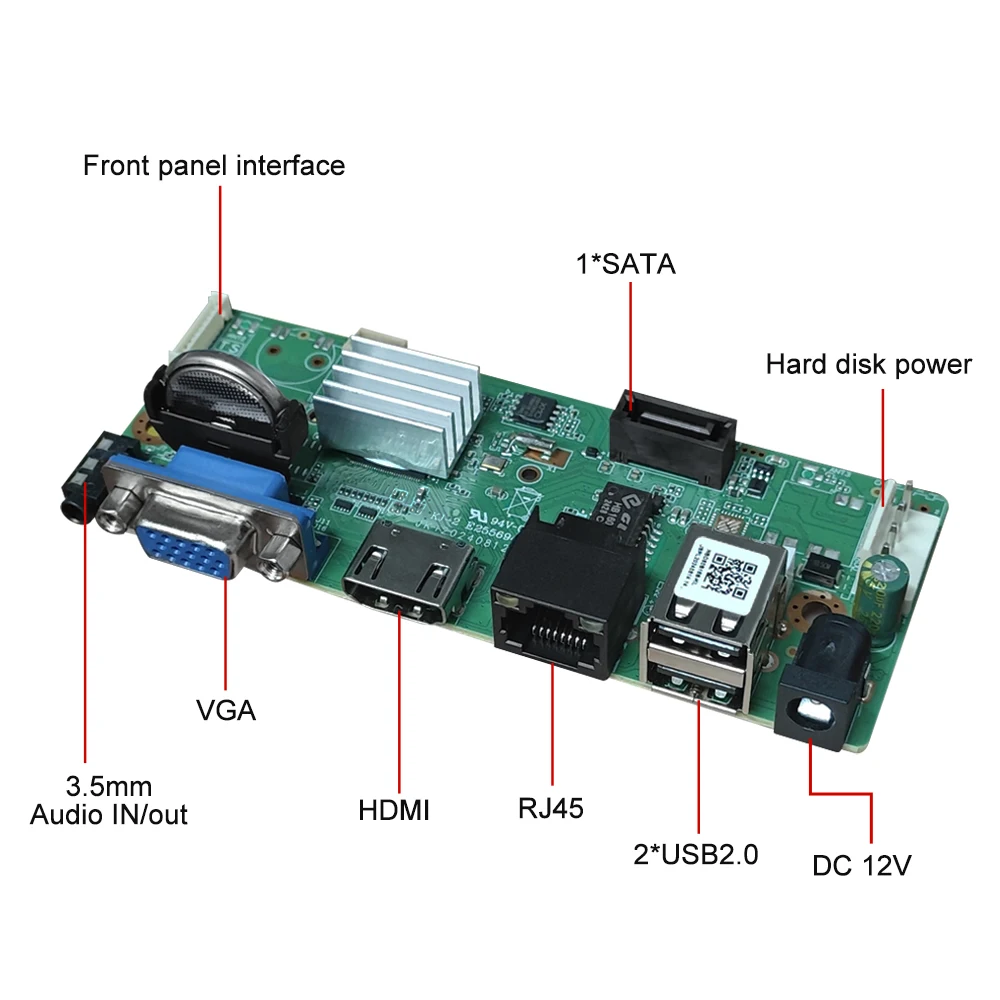 H.265 10CH 16CH 4K  8MP NVR Network Digital Video Recorder Board Face/Human Motion Detection  Xmeye App P2P mobile monitoring