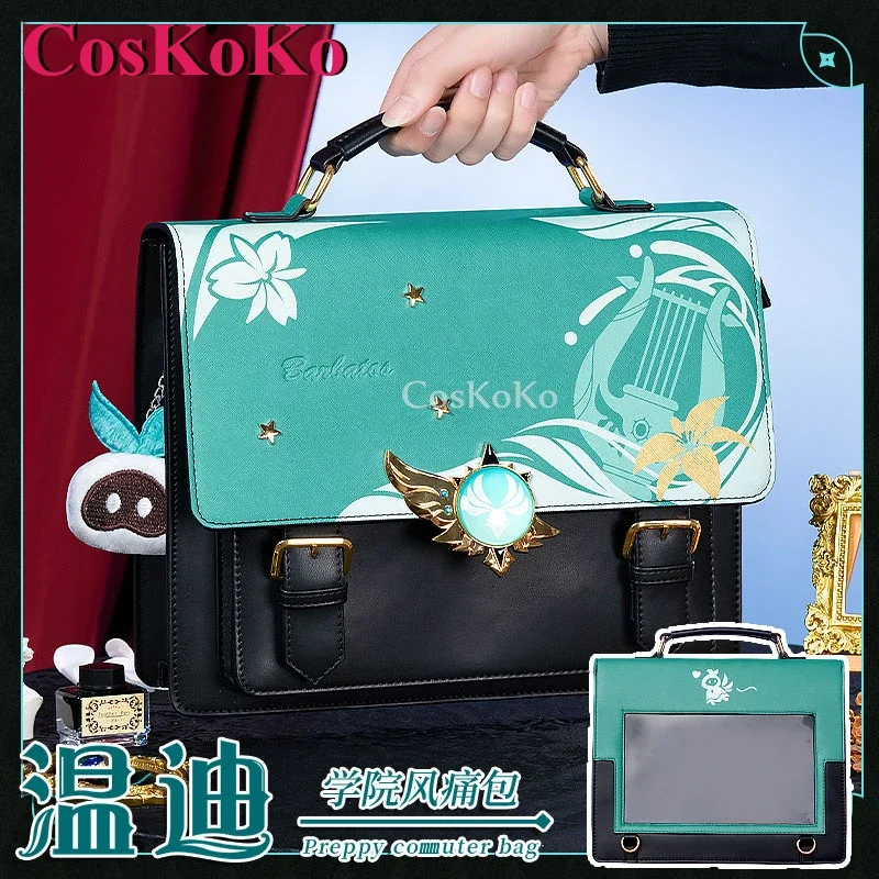 Coskoko venti cosplay game Genshin impact theme impression pack daily preppy commuter backpack messenger bag fashion itabag New