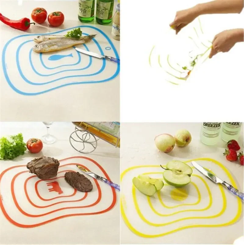 Household Transparent Vegetable Cutting and Rolling Surface Non-Slip Large Creative Plastic Cutting Board קרש חיתוך למטבח도마걸이거치대