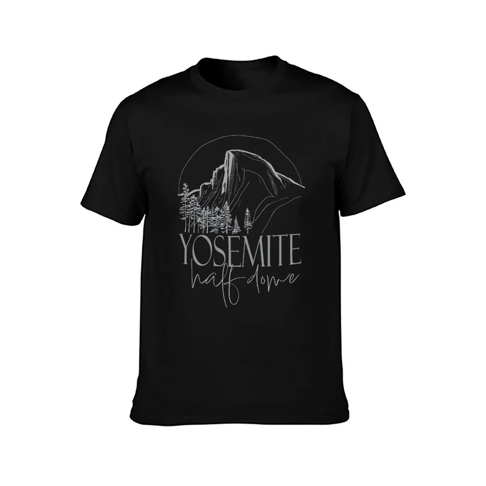 Half Dome /Yosemite National Park/ sketched line Design T-Shirt Casual Street Style Short Sleeve Tee