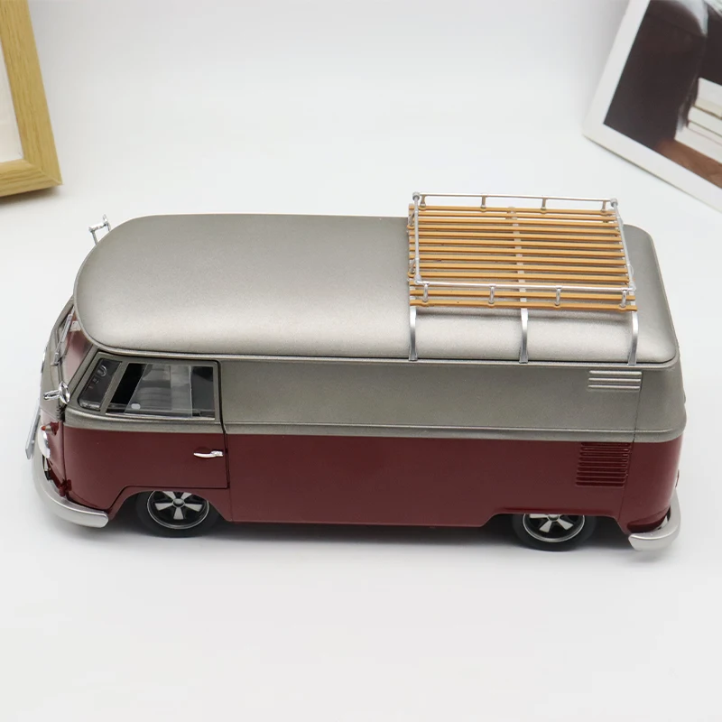Volkswagen T1 Van Camper Vintage Car Simulation Alloy Car Model with Fully Openable Doors Norev 1:18 Die-Cast Metal Scale Static Model Adult Toy Boy's Gift