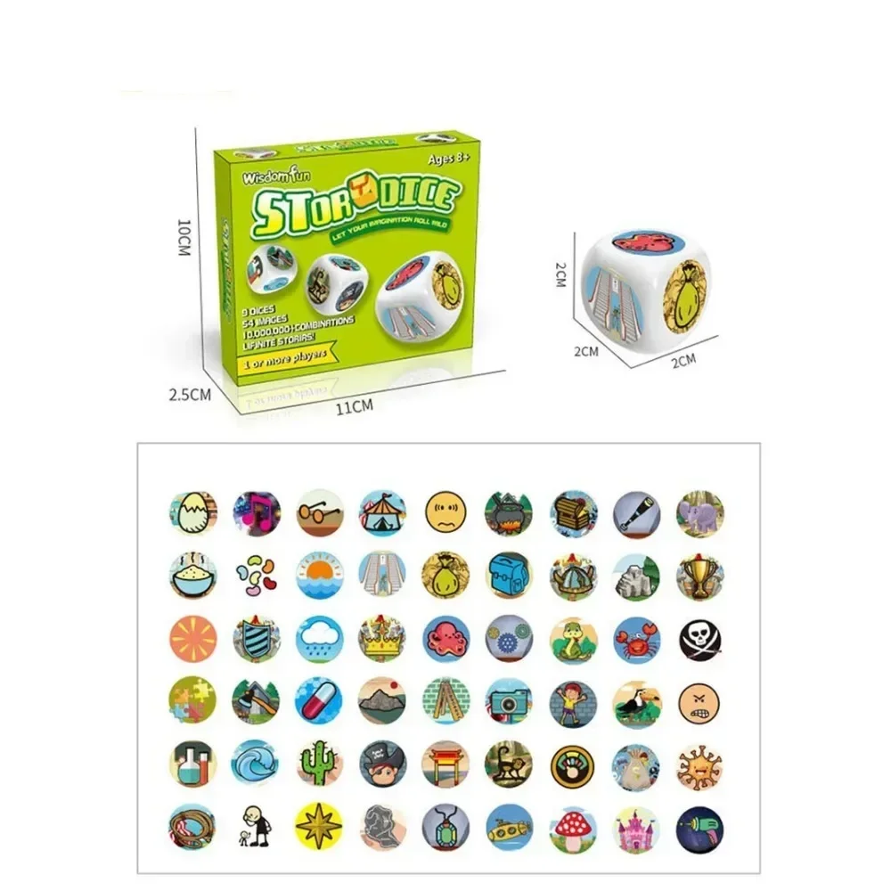 Jeu de dés de cubes d'histoires pour enfants, jeu de société de puzzle de conte, éducation précoce, expression de langue, jeu inatif, fête de famille