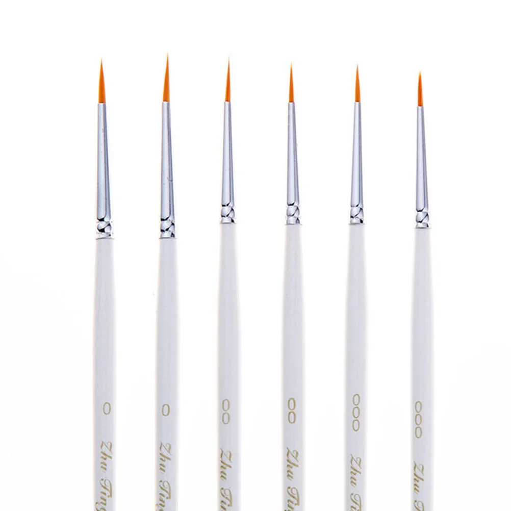 Set di pennelli per pittura con capelli in nylon da 6 pezzi, materiali artistici multifunzionali per principianti, professionisti, acquerello, guazzo, olio acrilico