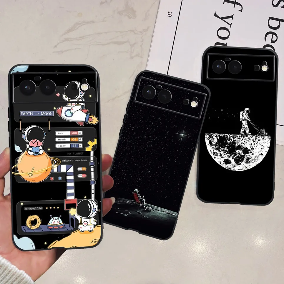 Luxury Slim Case For Google Pixel 6 Pro 6a 7 Pro Shockproof Bumper Back Cover Pet Cat Dinosaur Animals Phone Coques Pixel 7 7Pro