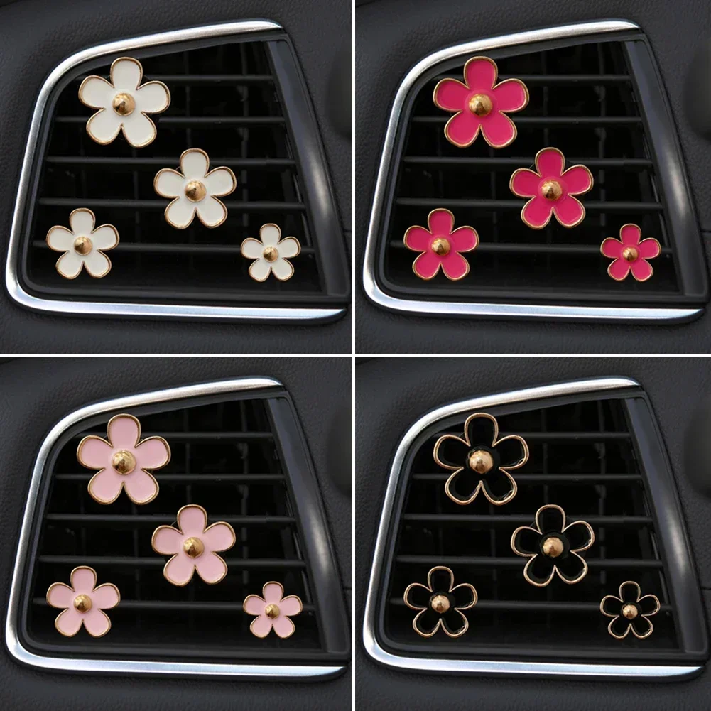 4Pcs Daisy Car Vent Perfume Clip, Air Freshener Aromatherapy Auto Interior Decoration
