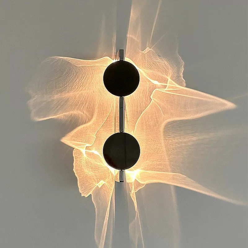 Designer Creative Ripple Light and Shadow, Water Pattern Minimalist Atmosphere Rotating Entrance Bedside Wall Lamp