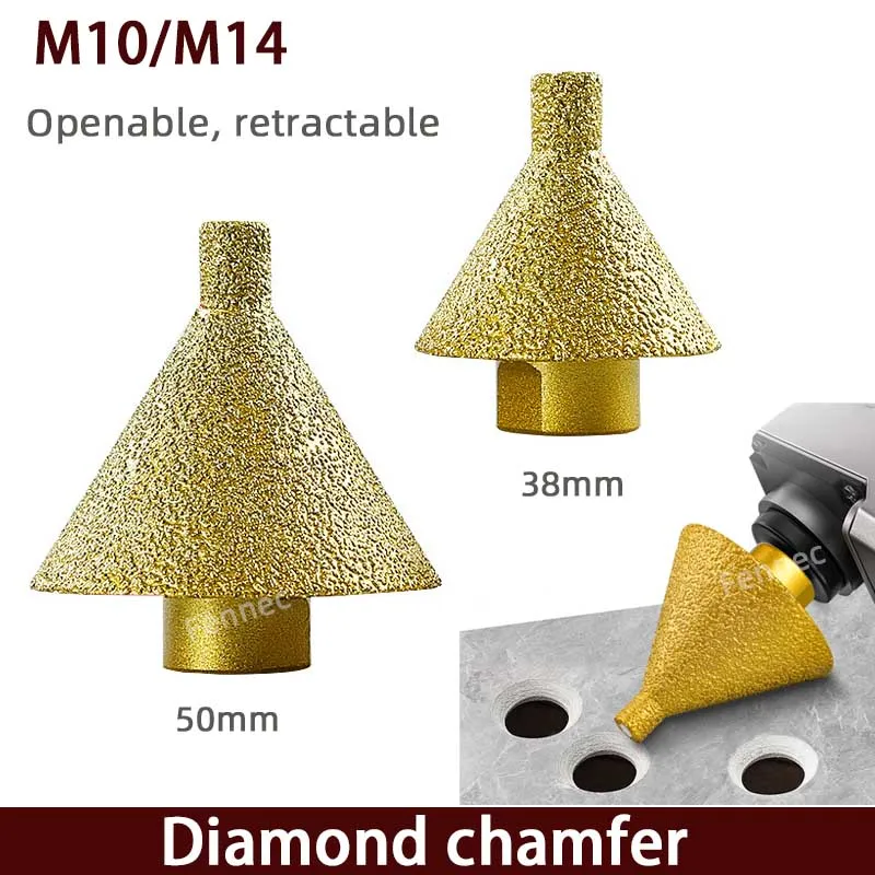 

M10 M14 Diamond Chamfer Core Drill Bit Enlarged Hole Beveling Grinding Tool 38/50mm for Granite Marble Tiles Stone Cutting Carve