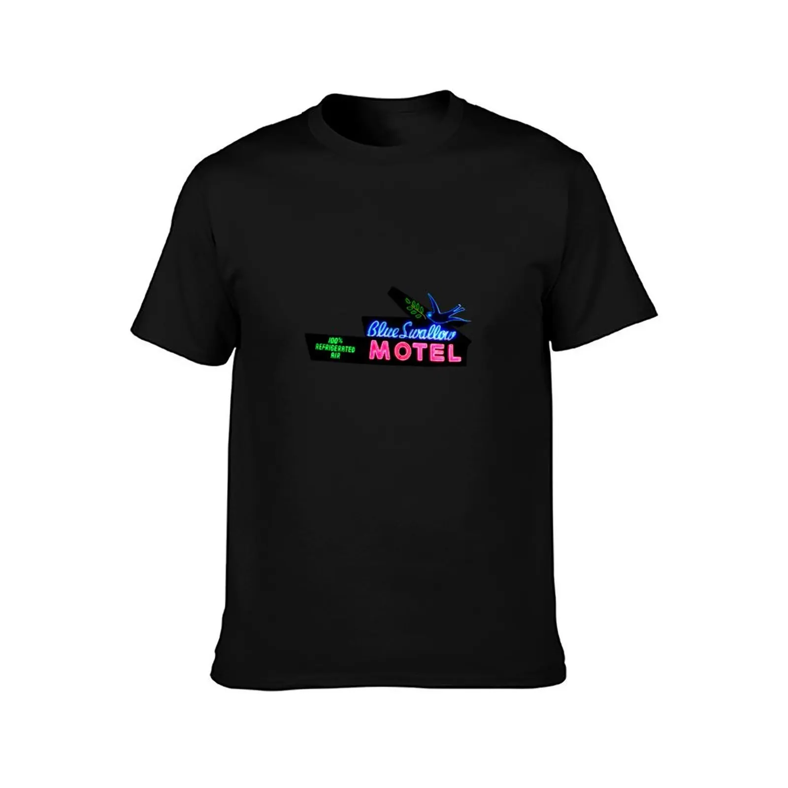 Blue Swallow Motel Neon Sign Route 66 T-Shirt Casual Trendy Streetwear Tee Shirt T-Shirt