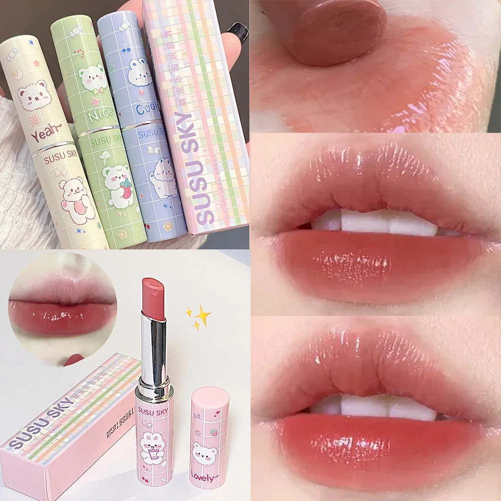 6 Colors Colored Lip Balm Moisturizing Lip Tint Lasting Lipstick Waterproof Transparent Lip Repair Stick Girls Make Up Cosmetic