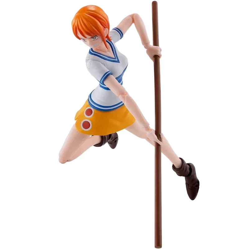 In Stock Original Bandai One Piece SHF Nami Action Figures ภาพเคลื่อนไหวของขวัญของแท้สะสมงานอดิเรกของเล่นอะนิเมะ