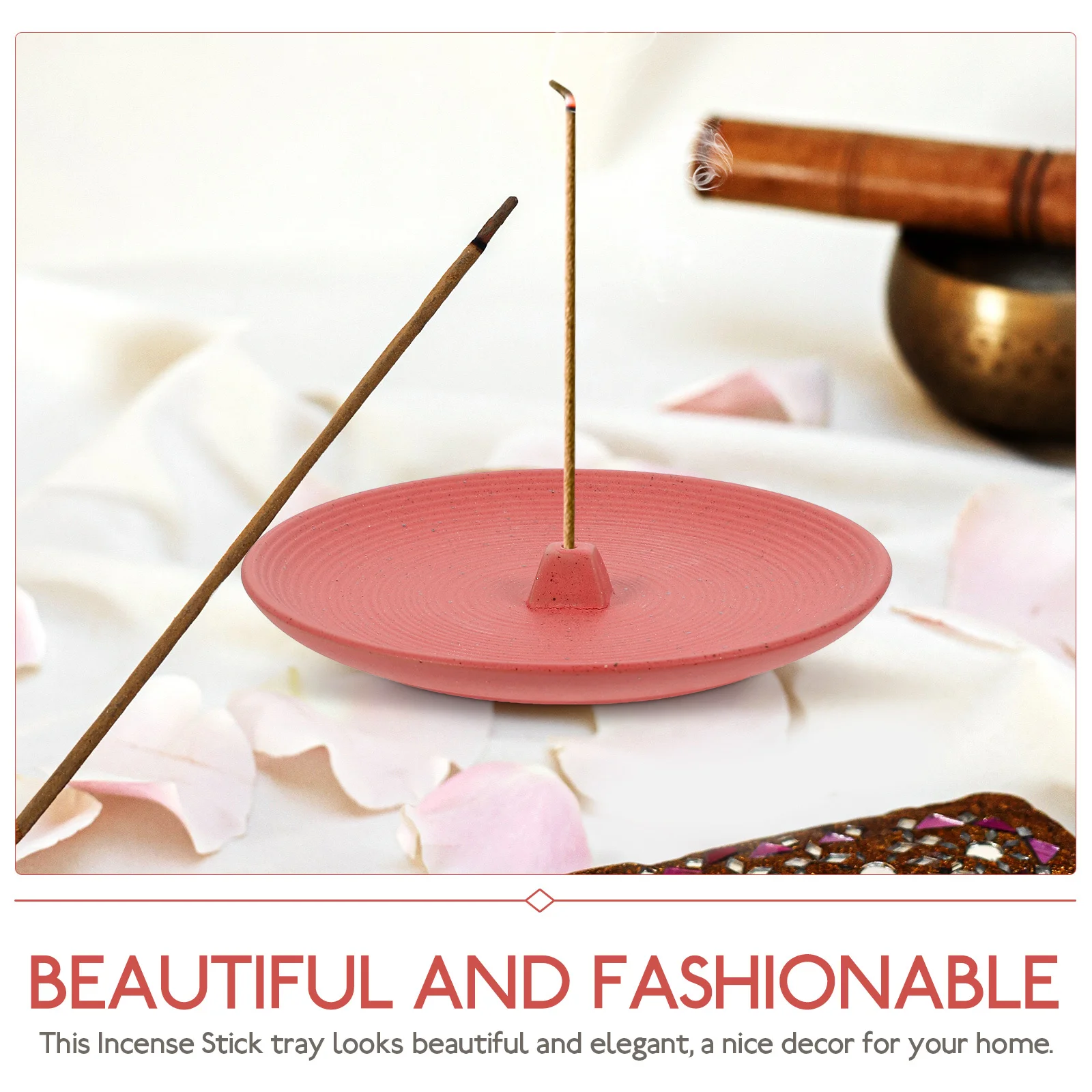 

Ceramic Incense Stick Holder Round Tray Compact Home Desktop Incense Stick Burner Decoration Gift Idea